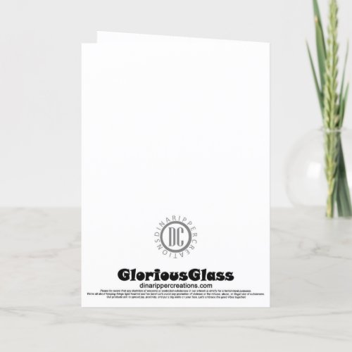 Glass Pup with Knife - 5x7 inch Notecard (Seller Portal)