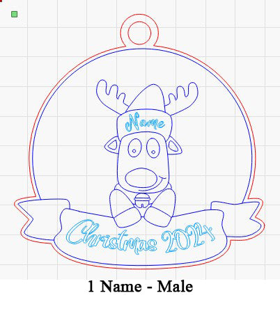 Personalized “Reindeer in Caps” Ornament for Singles and Opposite Sex Couple Families!