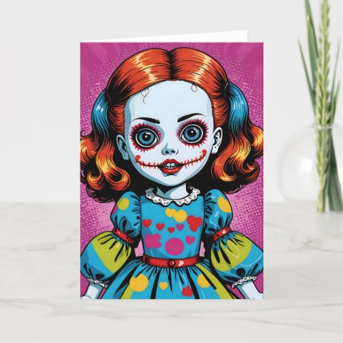 Creepy Cartoon Doll VII - 5x7 inch Notecard