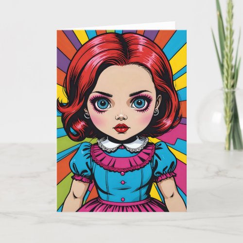 Creepy Cartoon Doll X - 5x7 inch Notecard