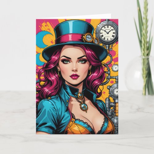 Steampunk Bombshell I - 5x7 inch Notecard