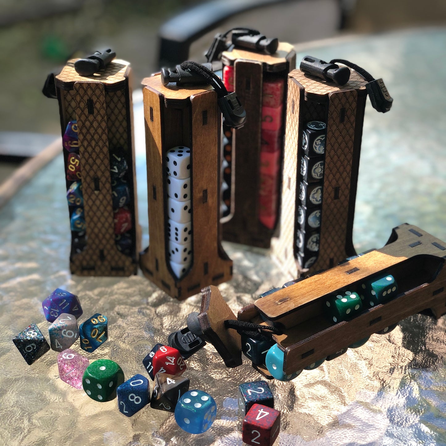 UNFINISHED Small Wooden Dice Storage Tower (16mm - Standard Size)