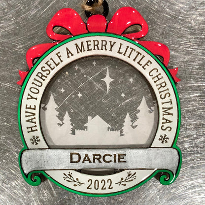 Personalized “Have Yourself a Merry Little Christmas” Ornament (with Different Acrylic Background Designs!)