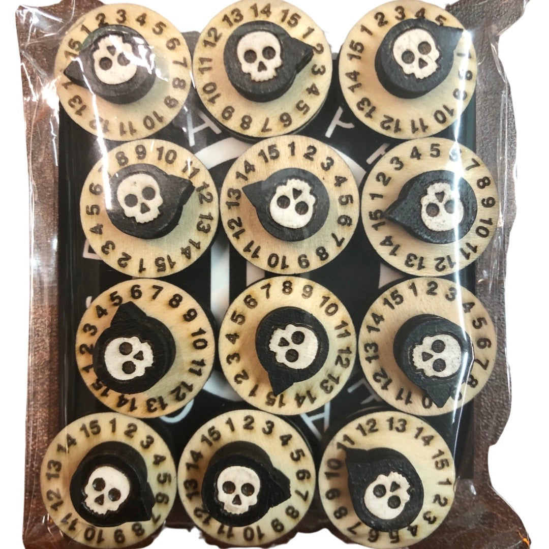 Wooden Magnetic Wound Counters - Value=15 (20mm)