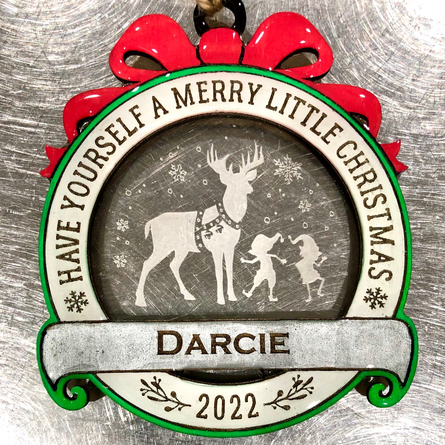 Personalized “Have Yourself a Merry Little Christmas” Ornament (with Different Acrylic Background Designs!)